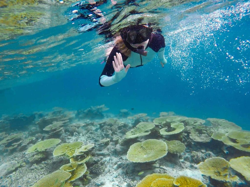 Snorkeling equipment reef Maldives 